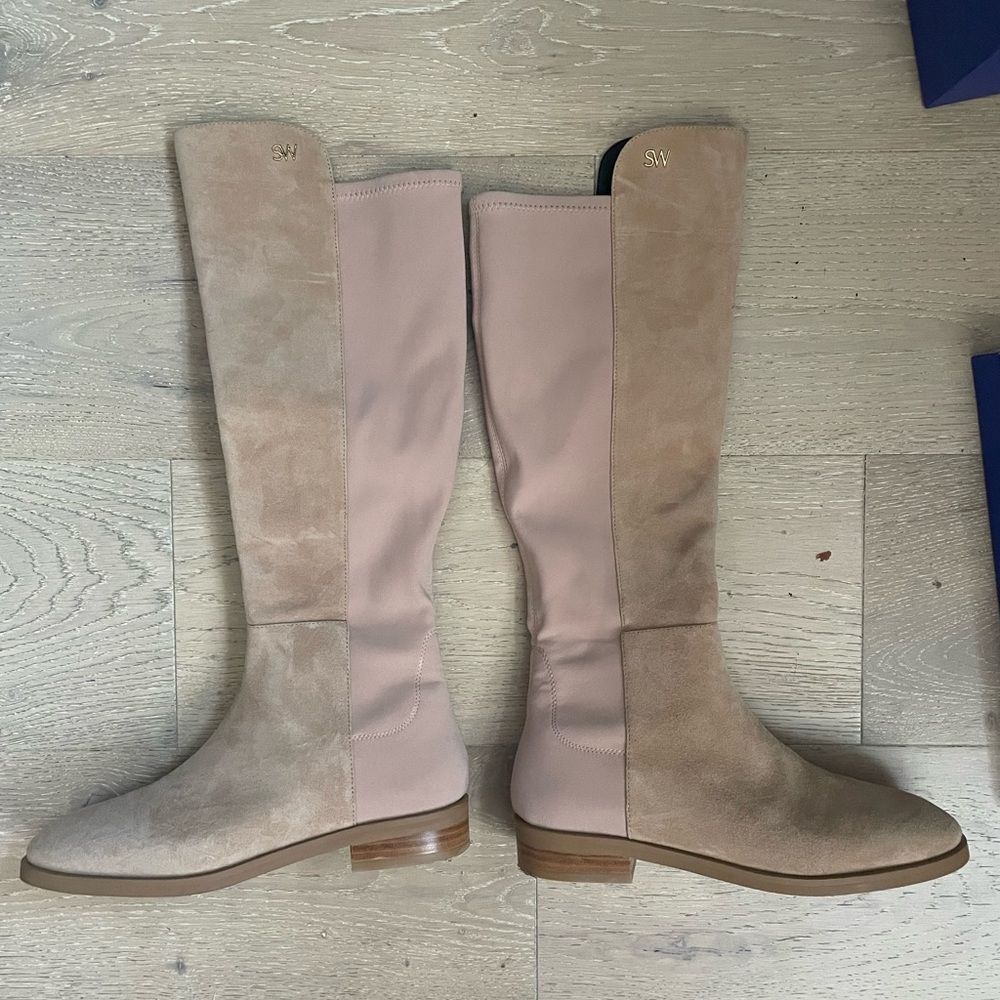 Stuart Weitzman Keenan City Suede To-the-Knee Boots Tan Size 8 - Worn Twice